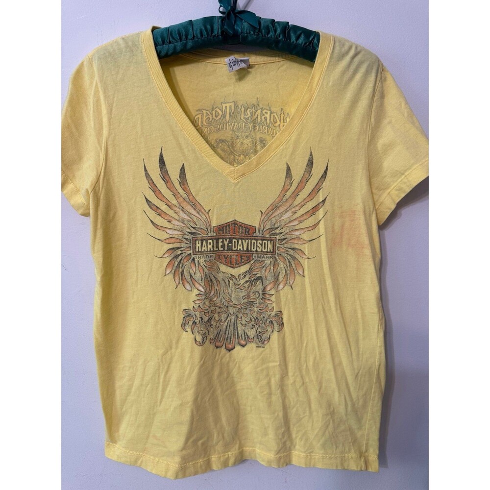 HARLEY DAVIDSON HORNY TOAD TEMPLE TEXAS VNECK TEE Medium